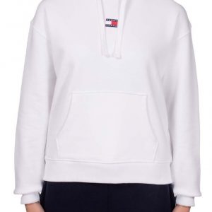 TOMMY HILFIGER - Felpa Donna Boxy con Cappuccio Bianco