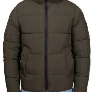 CALVIN KLEIN - Piumino Uomo con Cappuccio in Nylon Riciclato Oliva Scura