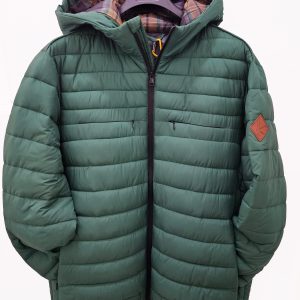 KEJO - Giubbotto Uomo 100 Grammi con Cappuccio con Stampa Interna Verde Foresta