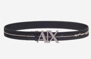 ARMANI EXCHANGE - Cintura Uomo con Placchetta Logo Nero
