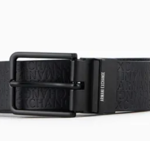 ARMANI EXCHANGE - Cintura Uomo Reversibile in Cuoio Rigenerato Nero