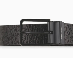 ARMANI EXCHANGE - Cintura Uomo Reversibile in Cuoio Rigenerato Nero/Grigio