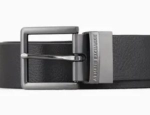 ARMANI EXCHANGE - Cintura Uomo in Ecopelle Nero