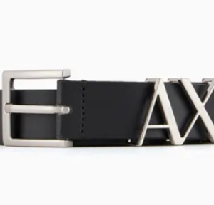 ARMANI EXCHANGE - Cintura in Pelle con Ardiglione Nero