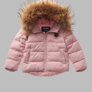 BLAUER - Piumino Baby con Bordo in Pelliccia Rosa