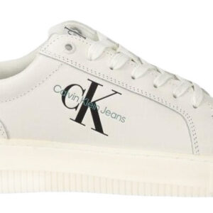 CALVIN KLEIN JEANS - Sneaker Uomo in Pelle Bianco-Blu