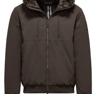 BOMBOOGIE - Bomber Uomo Imbottito con Cappuccio Marrone Scuro