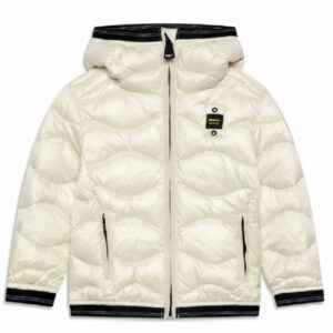 BLAUER - Piumino Baby Imbottito a Onde Bianco