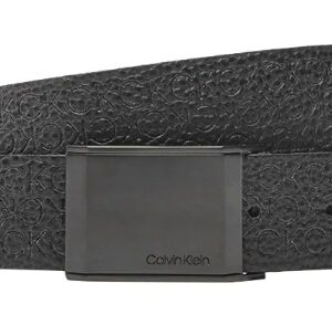 CALVIN KLEIN JEANS - Cintura Uomo in Pelle con Motivo Logo Nero