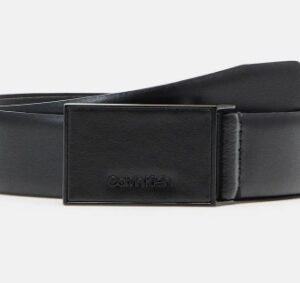 CALVIN KLEIN - Cintura Uomo Leather Inlay Plaque 35mm Nero