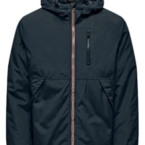 ONLY & SONS - Giubbino Uomo Onsjayden Hood Jacket Otw Blu Scuro
