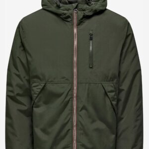 ONLY & SONS - Giubbino Uomo Onsjayden Hood Jacket Otw Verde Scuro