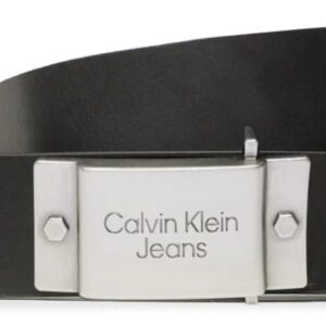 CALVIN KLEIN JEANS - Cintura Uomo Plaque Lthr Belt 40mm Nero
