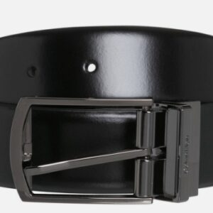 CALVIN KLEIN - Cintura Uomo Testa di Moro in Pelle Regolabile Nero