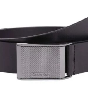 CALVIN KLEIN - Cintura Uomo Beveled Plaque 35mm Nero