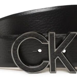 CALVIN KLEIN - Cintura Uomo Metal Bombe Inlay 35mm Nero