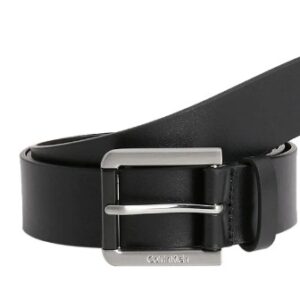 CALVIN KLEIN - Cintura Uomo in Pelle con Logo Goffrato sulla Fibbia Nero