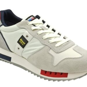 BLAUER - Scarpe Uomo Running Queens Bianco/Rosso/Blu Navy