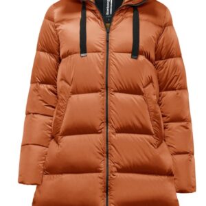 BOMBOOGIE - Geneva Long Down Jacket Piumino Donna in Nylon Bright Marrone