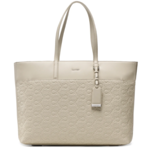 CALVIN KLEIN - Borsa Donna Must Shopper Lg Em Mono Beige