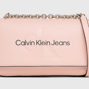 CALVIN KLEIN - Borsa Donna Sculpted Ew Flap Conv25 Mono Conchiglia Pallida