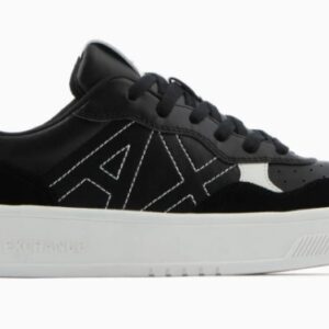 ARMANI EXCHANGE - Scarpe Uomo Sneakers in Tessuto tecnico e Suede Nero Profondo