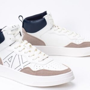 ARMANI EXCHANGE - Scarpe Uomo Sneakers High Top in Ecopelle con Microsuede Dune