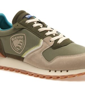 BLAUER - Sneaker Uomo in Ecopelle con Lacci Verde/Ottanio