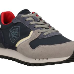 BLAUER - Sneaker Uomo in Ecopelle con Lacci Blu Navy/Rosso