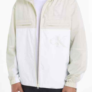 CALVIN KLEIN JEANS - Giubbotto Giacca Uomo Tecnica Bloccante Ghiaccio/Bianco
