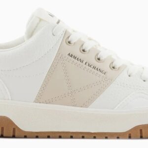 ARMANI EXCHANGE - Scarpe Uomo Sneakers con Banda in Colore a Contrasto Beige