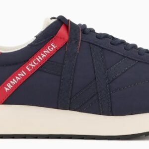 ARMANI EXCHANGE - Scarpe Uomo Sneakers in Tessuto Tecnico, Mesh e Camoscio Blu Navy