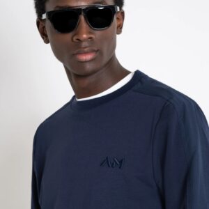 ANTONY MORATO - Felpa Uomo in Cotone Poliestere Sostenibile con Ricamo Logato Blu