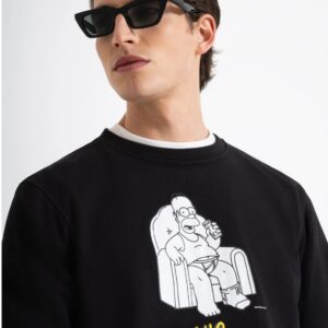 ANTONY MORATO - Felpa Uomo in Cotone Misto a Poliestere Sostenibile con Stampa Matt Plastic e GommataNero