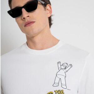 ANTONY MORATO - T-Shirt Uomo in Jersey di Cotone con Stampa Matt Plastic e Gommata ad Iniezione Crema