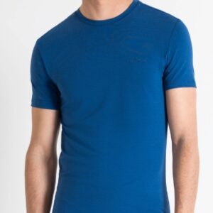 ANTONY MORATO - T-Shirt Uomo in Cotone Stretch con Stampa Logo Gommata ad Iniezione Bluette