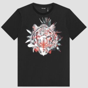 ANTONY MORATO - T-Shirt Uomo in Cotone Stretch con Logo Centrale Nero
