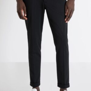 ANTONY MORATO - Pantaloni Uomo Super Skinny “Ashe” in Tessuto Misto Viscosa Elastico Nero