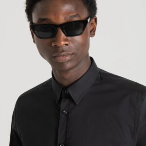 ANTONY MORATO - Camicia Uomo "Milano" in Fresco Popeline di Cotone Misto Stretch Nero