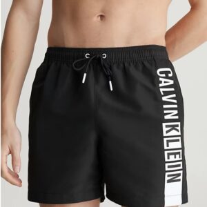 CALVIN KLEIN - Pantaloncini Da Bagno Con Cordoncino Medio Intense Power Nero