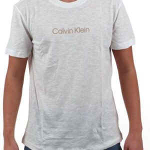 CALVIN KLEIN - T-Shirt Uomo Crew Neck Logo Bianco