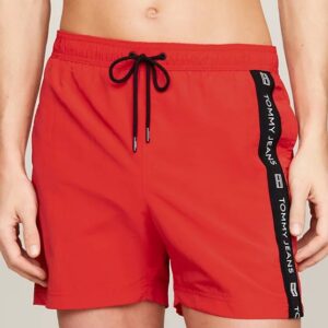 TOMMY HILFIGHER JEANS - Costume Uomo Boxer Slim Fit Medio con Logo Rosso