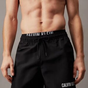 CALVIN KLEIN - Pantaloncini Uomo da Bagno Corti con Fascia in Vita Doppia Intense Power Nero