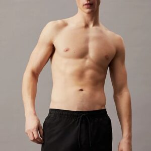 CALVIN KLEIN - Pantaloncini Uomo da Bagno con Cordoncino Medio CK Steel Nero