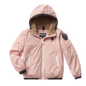 BLAUER - Giubbino Bambina Corto Nastrato con Stemma in Strass Rosa