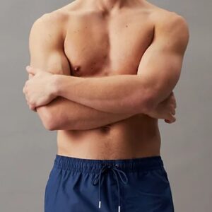 CALVIN KLEIN - Pantaloncini Uomo da Bagno con Cordoncino Medio Meta Legacy Navy