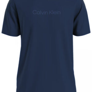 CALVIN KLEIN - T-Shirt Uomo Crew Neck Logo Blu Navy