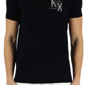 ARMANI EXCHANGE - T-Shirt Uomo Slim Fit in Cotone con Stampa Logo Frontale Nero
