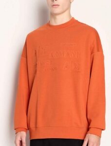 ARMANI EXCHANGE - Maglione Uomo Felpa in Cotone Arancio