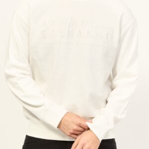 ARMANI EXCHANGE - Maglione Uomo Felpa Senza Cappuccio Bianco